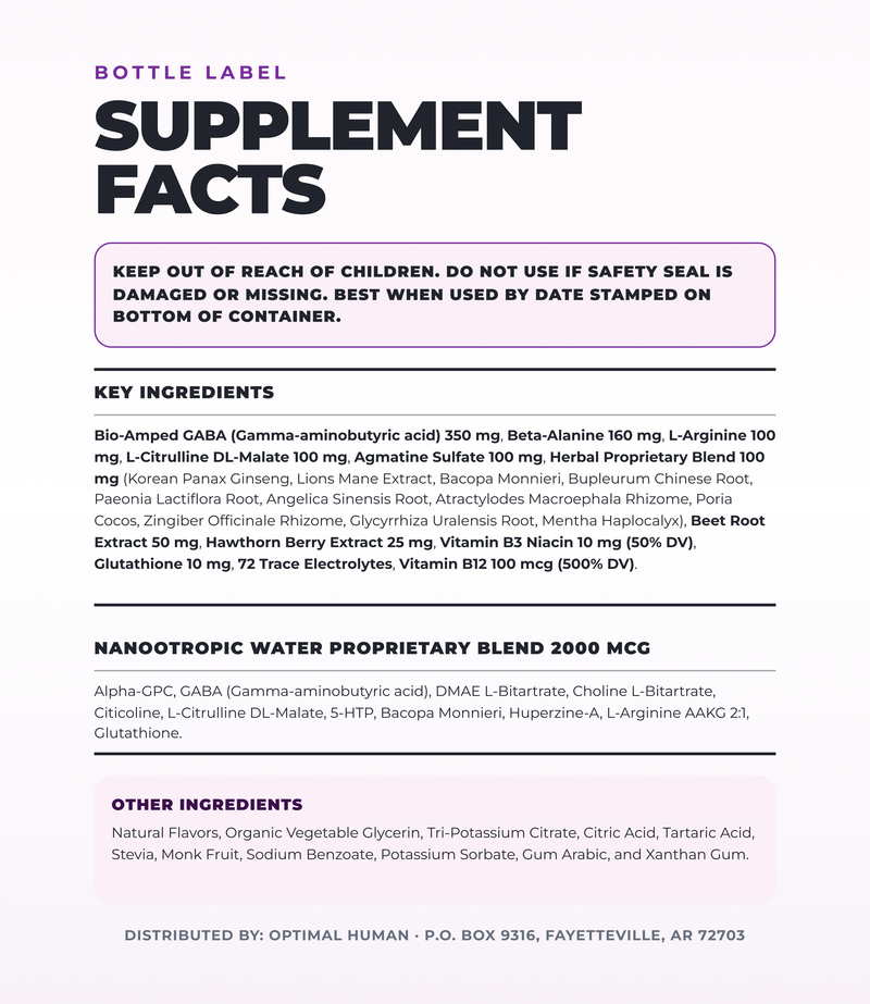 Optimal Human Mind Fuel - Nootropic Energy Shot (2oz Shot)