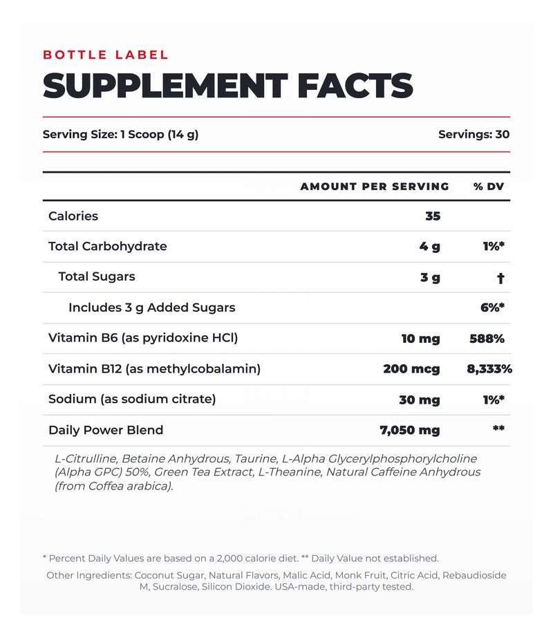 Ultimate Power Drink Mix - Energy & Focus* (Patriot Punch) (420 Grams) (30 Servings)