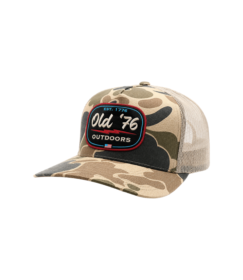 Old '76 Outdoors Duck Camo Patch Trucker Hat