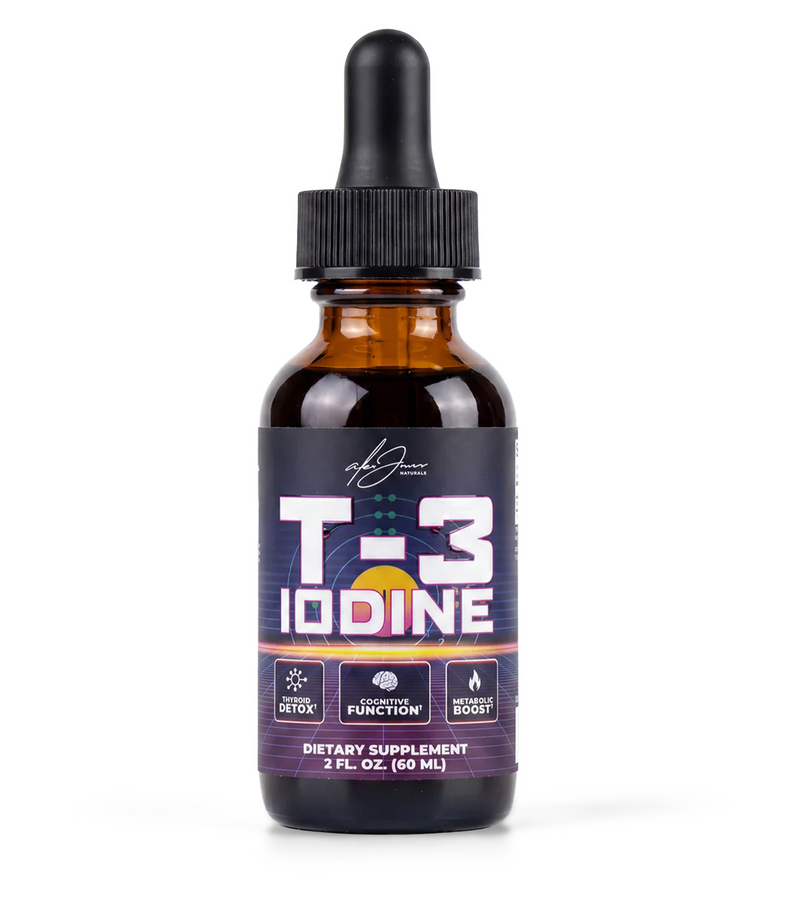 Alex Jones Naturals T-3 Trifecta Iodine Tincture bottle, front view