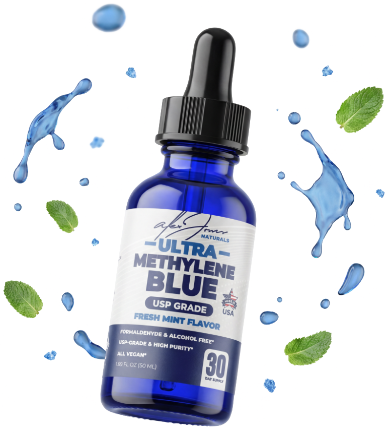 Ultra Methylene Blue dropper bottle close-up