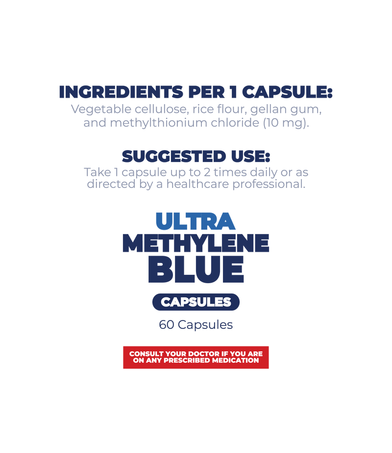 Ultra Methylene Blue Capsules (60 Capsules) (30 Servings)