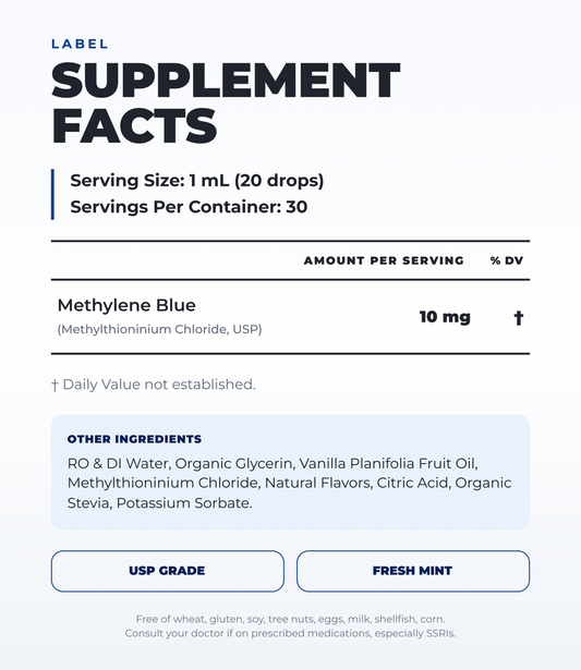 Ultra Methylene Blue - Fresh Mint Flavor (50mL) (30 Servings)