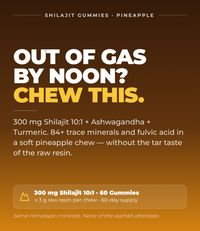 Shilajit Gummies - Pineapple - Super-Infused Supplement (60 Gummies) (60 Servings)
