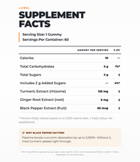 Ultimate Turmeric Gummies With Ginger Root & Black Pepper (Peach Flavor) (60 Gummies) (60 Servings)