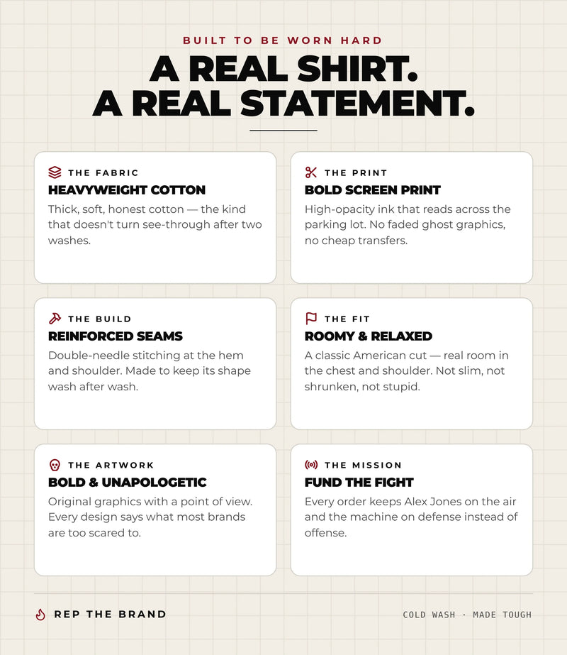 A real shirt, a real statement — heavyweight cotton tee construction
