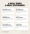 A real shirt, a real statement — heavyweight cotton tee construction
