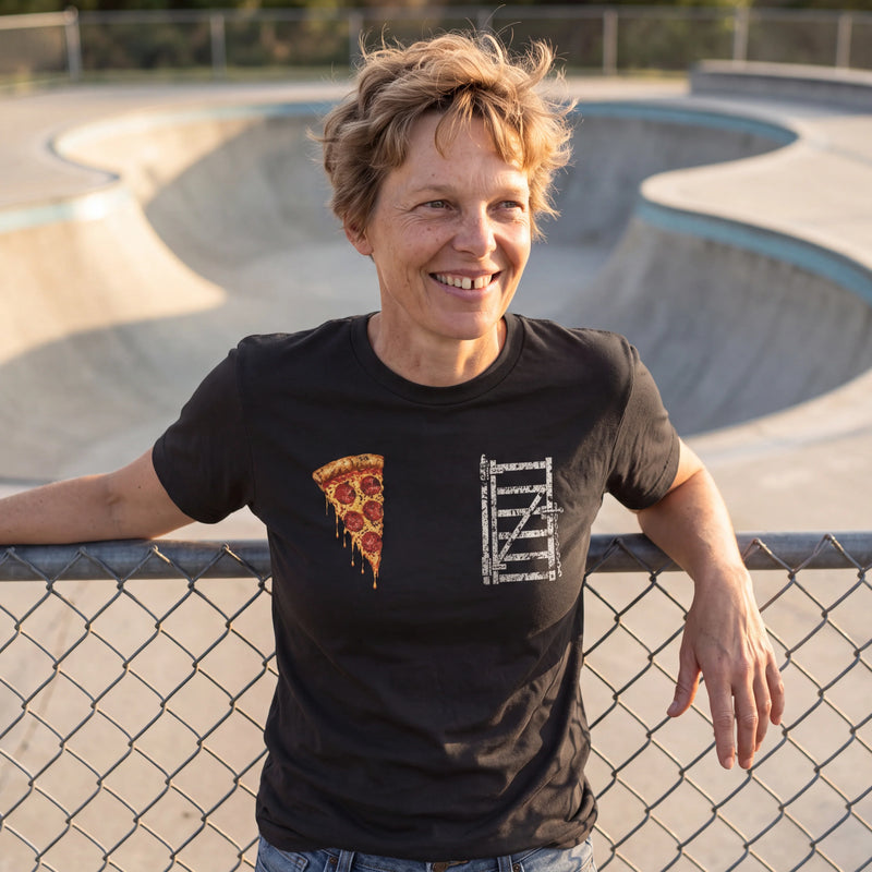 Amelia Earhart wearing the Pizza Gate t-shirt in black