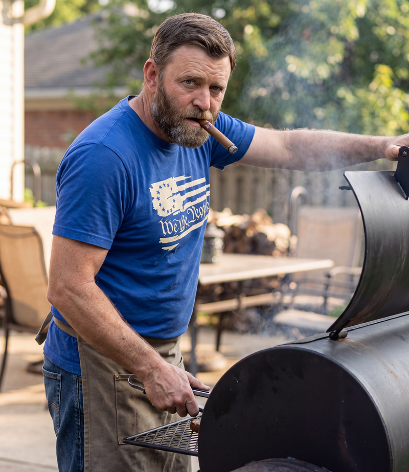 We The People T-Shirt - Royal Blue - worn