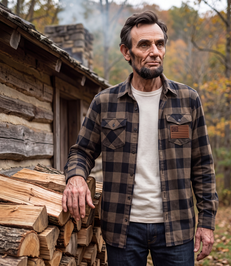 Betsy Ross Leather Patch Flannel Shirt