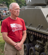 We The People T-Shirt - Red - worn