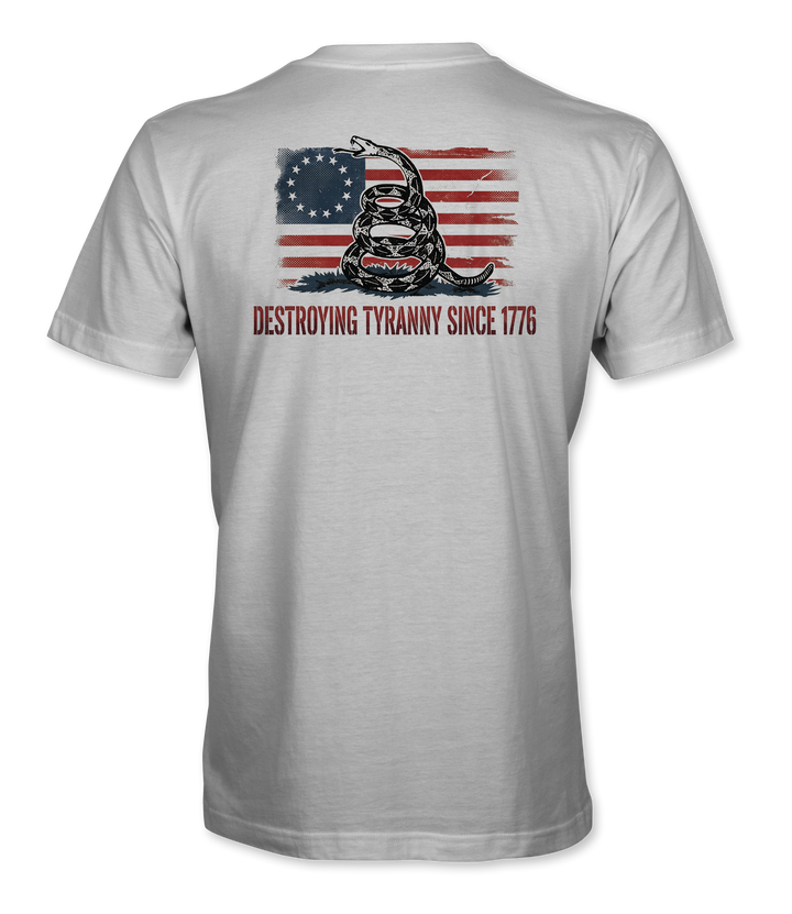 Destroying Tyranny Since 1776 Betsy Ross Snake T-Shirt