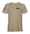 The Alex Jones Store - Front of tan America Supply Co Hunting Dog t-shirt with small left-chest America Supply Co Est. 1776 logo