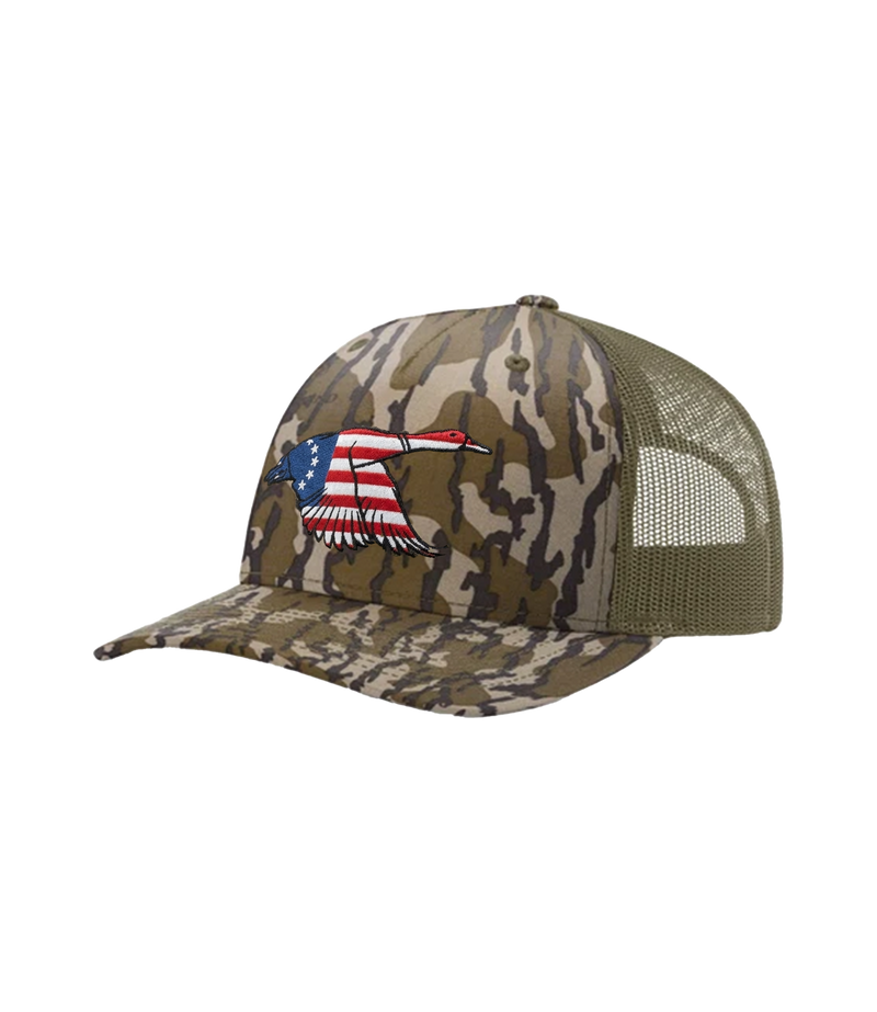 The Alex Jones Store - Betsy Ross Duck Embroidered Camo Trucker Hat - side