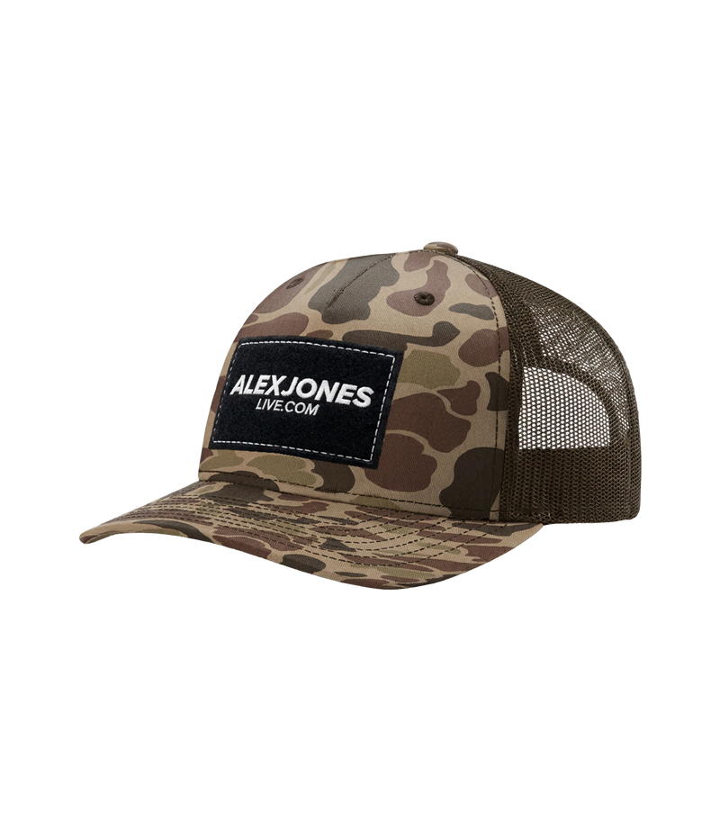 The Alex Jones Store - Alex Jones Live Duck Camo Patch Trucker Hat - side