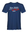 The Alex Jones Store - royal blue Alex Jones For President 2028 T-Shirt - front