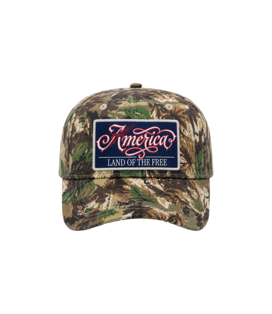 America "Land of the Free" Camo Patch Hat
