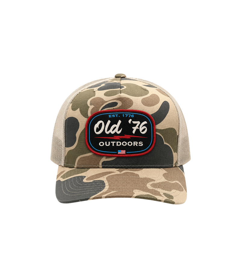 Old '76 Outdoors Duck Camo Patch Trucker Hat