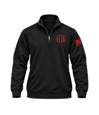 The Alex Jones Store - black 1776 Embroidered Quarter-Zip Sweatshirt - front