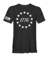The Alex Jones Store - black 1776 Circle Of Stars T-Shirt - front