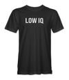 The Alex Jones Store - Black 'Low IQ' Limited Edition t-shirt with clean white block-letter text printed across the front chest