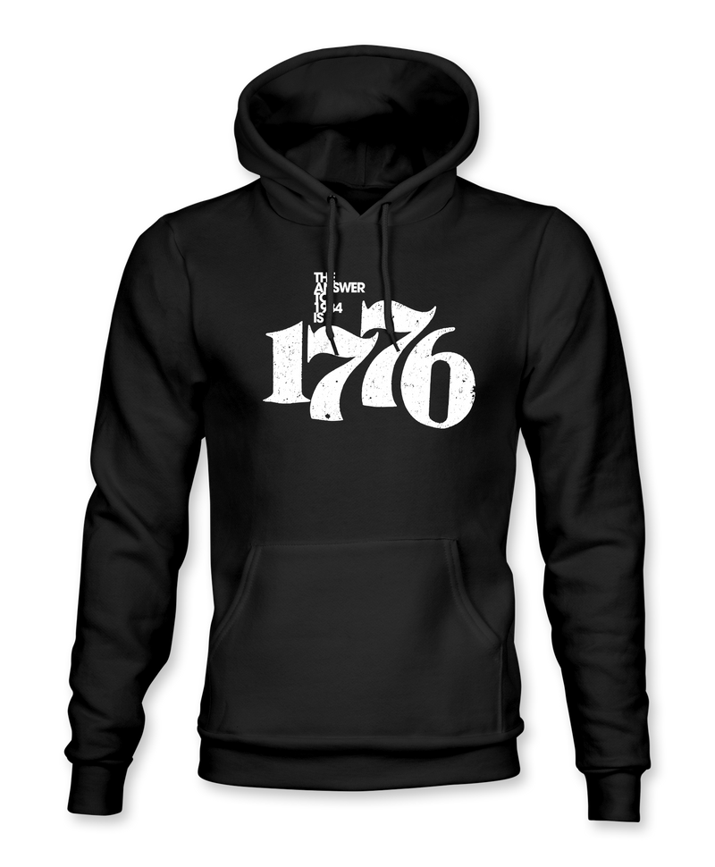 The Alex Jones Store - black The Answer To 1984 Is 1776 Hoodie - front