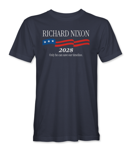 Richard Nixon 2028 — "Save Our Timeline" Premium T-Shirt