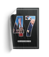 The Alex Jones Store - Curling corner view of Big Guy '47' Limited Edition fundraiser poster featuring Trump rally images in large '47'