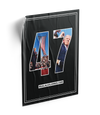 The Alex Jones Store - Angled view of Big Guy '47' Limited Edition fundraiser poster with Trump photos inside white '47' numerals
