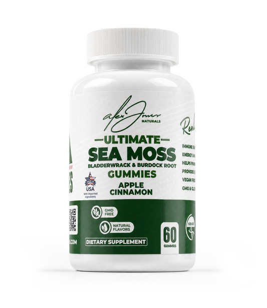 Ultimate Sea Moss Gummies With Bladderwrack & Burdock Root (Apple Cinnamon) (60 Gummies) (30 Servings)