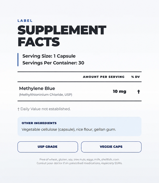 Ultra Methylene Blue Capsules (60 Capsules) (30 Servings)
