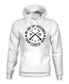 The Alex Jones Store - White pullover hoodie with black 'We Are Not Descended From Fearful Men 1776' crossed muskets circle crest