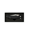 The Alex Jones Store - Alex Jones Phantom folding blade displayed inside premium black foam-lined gift box, closed position with black G10 handle