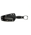 The Alex Jones Store - Alex Jones Ring Blade fixed knife sheathed in black Kydex with belt clip, ring pommel exposed for quick deployment