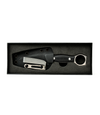 The Alex Jones Store - Alex Jones Ring Blade fixed knife with Kydex sheath displayed inside premium black foam-lined gift box, retail packaging