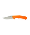 The Alex Jones Store - Alex Jones Burnt Orange folding blade with high-visibility orange G10 handle and stone-washed curved D2 steel blade, open