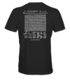 The Alex Jones Store - Back of black 'Crackdown Declaration of Alex' t-shirt with white Declaration of Independence text and AJ signature