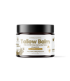 Alex Jones Naturals - Optimal Human - Grass-Fed Tallow Balm With Raw Honey (2 oz) — Front of Optimal Human Tallow Balm amber jar, face hand and body moisturizer with cow icon and bee accents