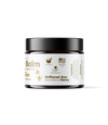Alex Jones Naturals - Optimal Human - Grass-Fed Tallow Balm With Raw Honey (2 oz) — Side label of Optimal Human Tallow Balm showing unfiltered raw natural wildflower honey and small-batch USA badges