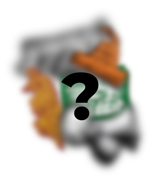 The Alex Jones Store - Mystery Decal Bundle Pack graphic with blurred sticker assortment behind a large black question mark