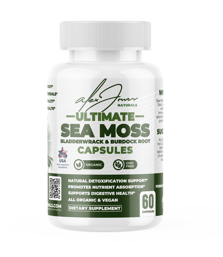 🎁 Ultimate Sea Moss Capsules With Bladderwrack & Burdock Root (60 Capsules) (30 Servings) (100% off)