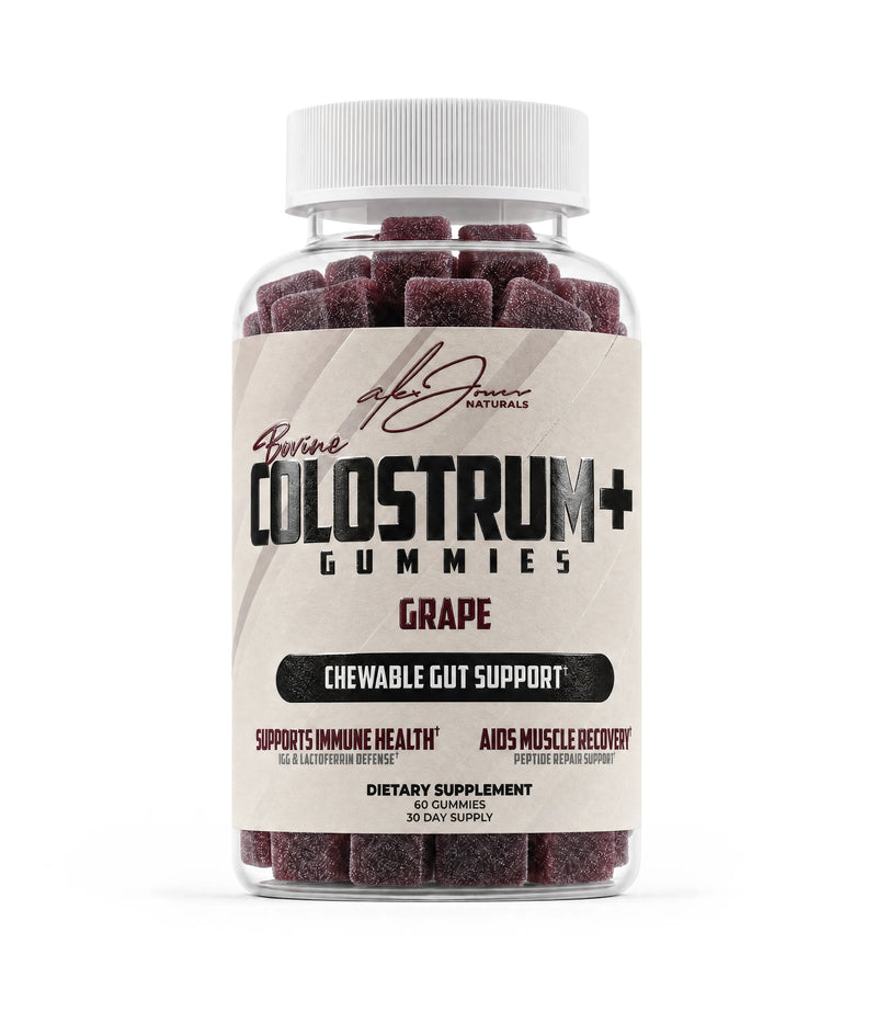 Bovine Colostrum Gummies - Gut & Immune Support (Grape) (60 Gummies) (30 Servings).