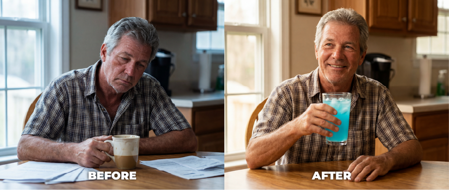 Before and after: brain fog versus mental clarity