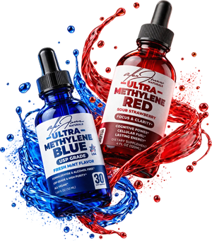 Ultra Methylene Blue and Ultra Methylene Red bottles