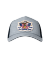 The Alex Jones Store - Gray heather America 250 'Let Freedom Ring' trucker hat with embroidered eagle, flag and Liberty Bell patch
