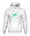 The Alex Jones Store - White pullover hoodie with green 'Save The Frogs RealAlexJones.com' circular frog crest design on chest